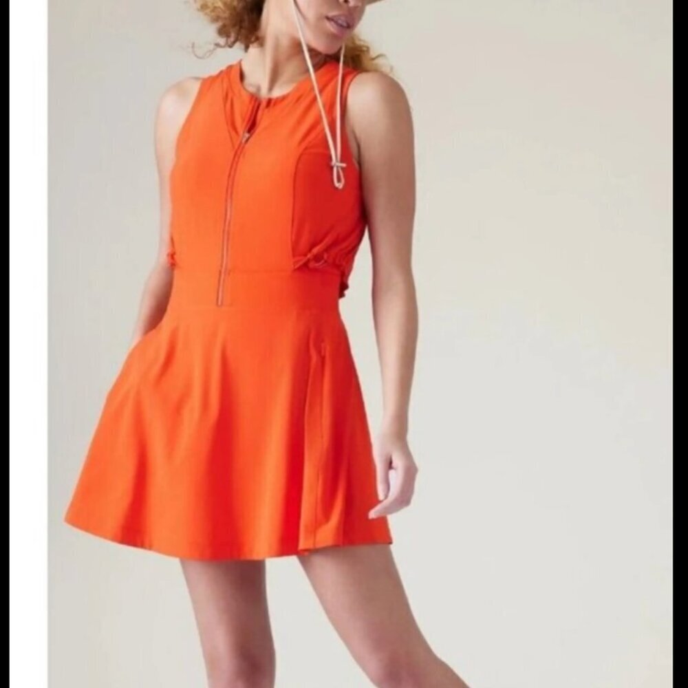 Athleta Vibrant Orange Mini Dress Venture Out Dress Size 4